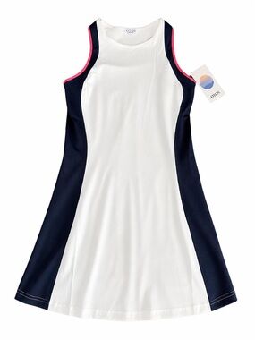 OTOS Sporty Colorblock Tennis Dress | White & Navy | Athletic Chic | Size XL